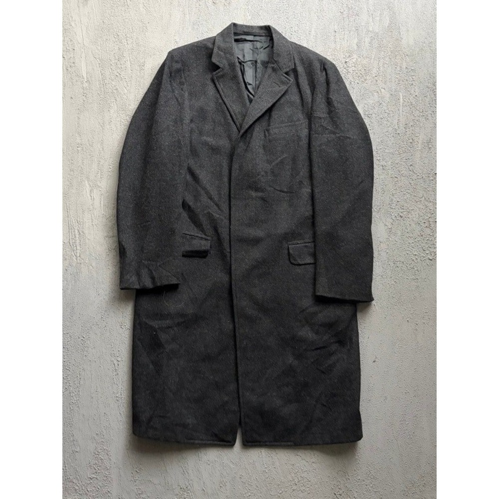 Vintage Boyd's University Shop Overcoat Medium Grey 1940s Wool Long Coat